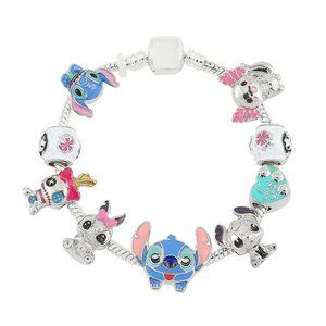 Disney Charm Bracelet Lilo and Stitch Jewelry for Women Kids I Love You Bracelet